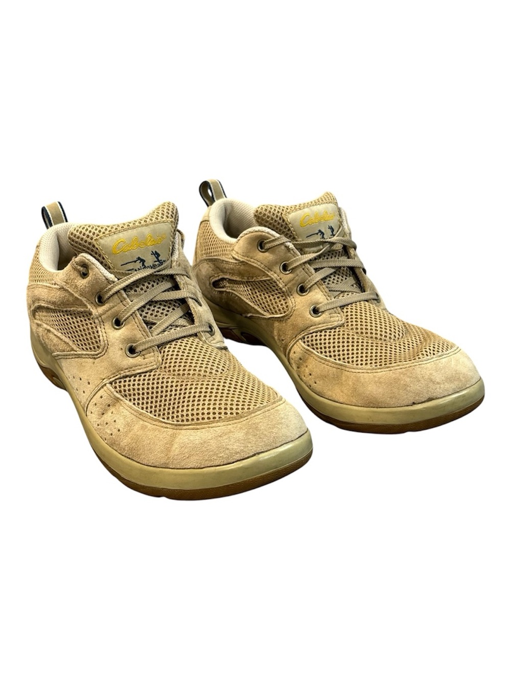 Cabela's Guidewear Mens 11.5 M Tan Suede Mesh Water Hiking Fishing Shoes 82-4130
